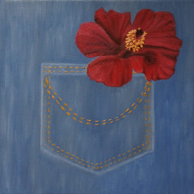 ハイビスカス　油絵