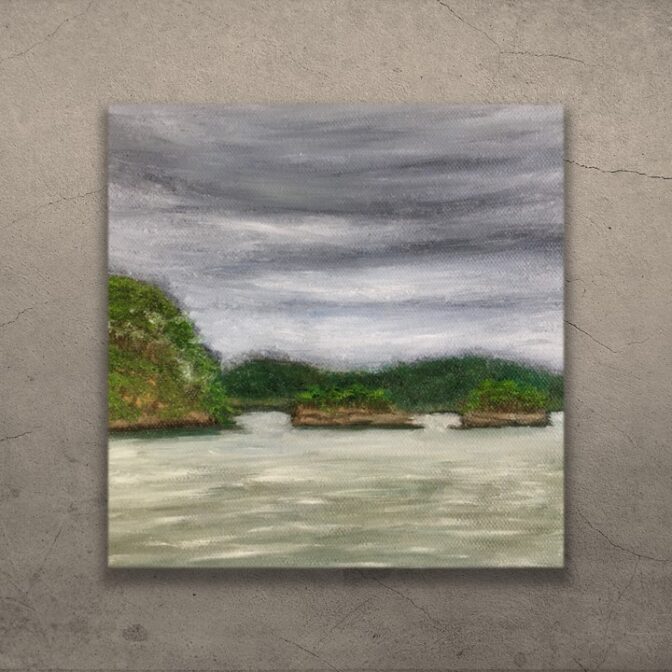 油絵　松島　屋外　