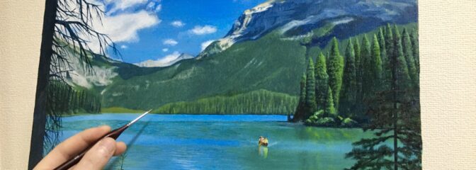 油絵　風景画　独学 初心者