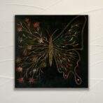 蝶　削り　カッター 油絵　カラフル