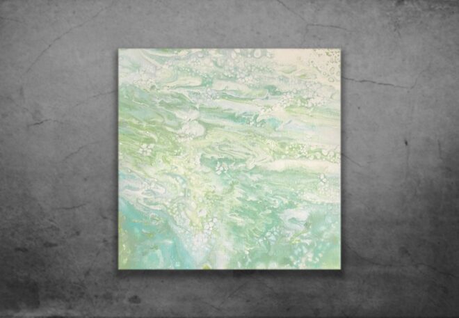 フルイドアート ポーリング アクリル インテリア 緑　白