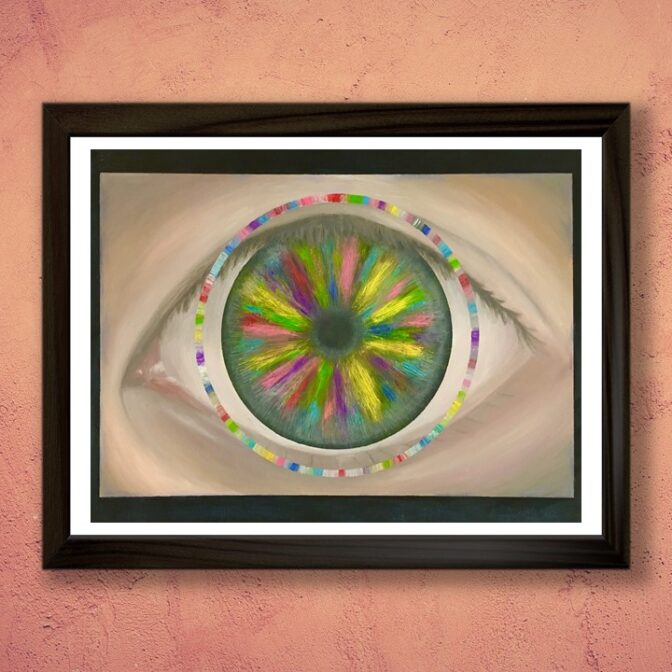 油絵　目　瞳　シネマスコープ　独学