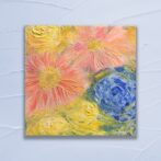 油絵 抽象画 花 小さい インテリア