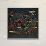 油絵　蛇　削り　和風 入れ墨　