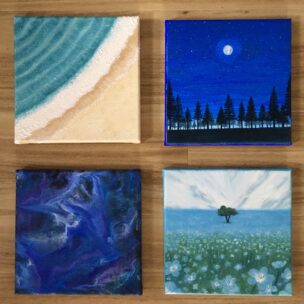 青色の絵を飾る効果について