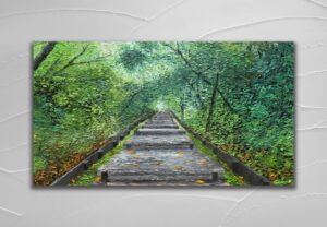 油絵　風景　インテリア　　 　 森　自然　緑