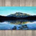 油絵 風景 インテリア   山 湖 ミネワンカ湖 Lake minnewanka