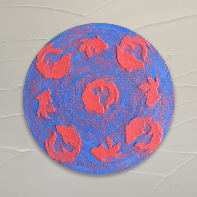 yaki　茶器　お茶 和　茶道　器　鉄器　アート　インテリア　油絵　プレゼント　春夏秋冬