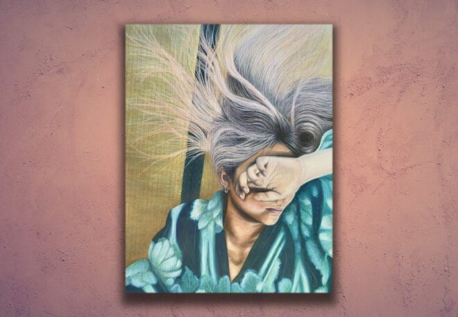 油絵　肖像画　女性　Portrait　ポートレート　人物画　和