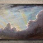 油絵　光芒　雲　光　太陽　風景　景色