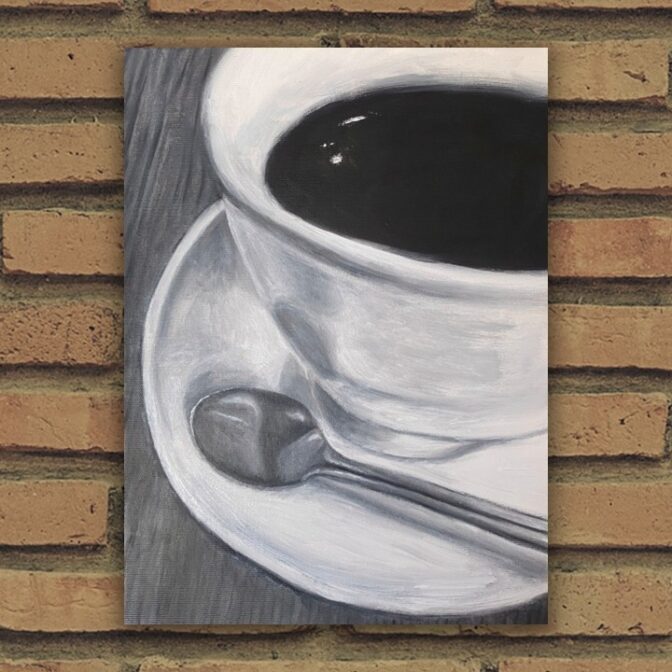 油絵　珈琲　コーヒー　原画